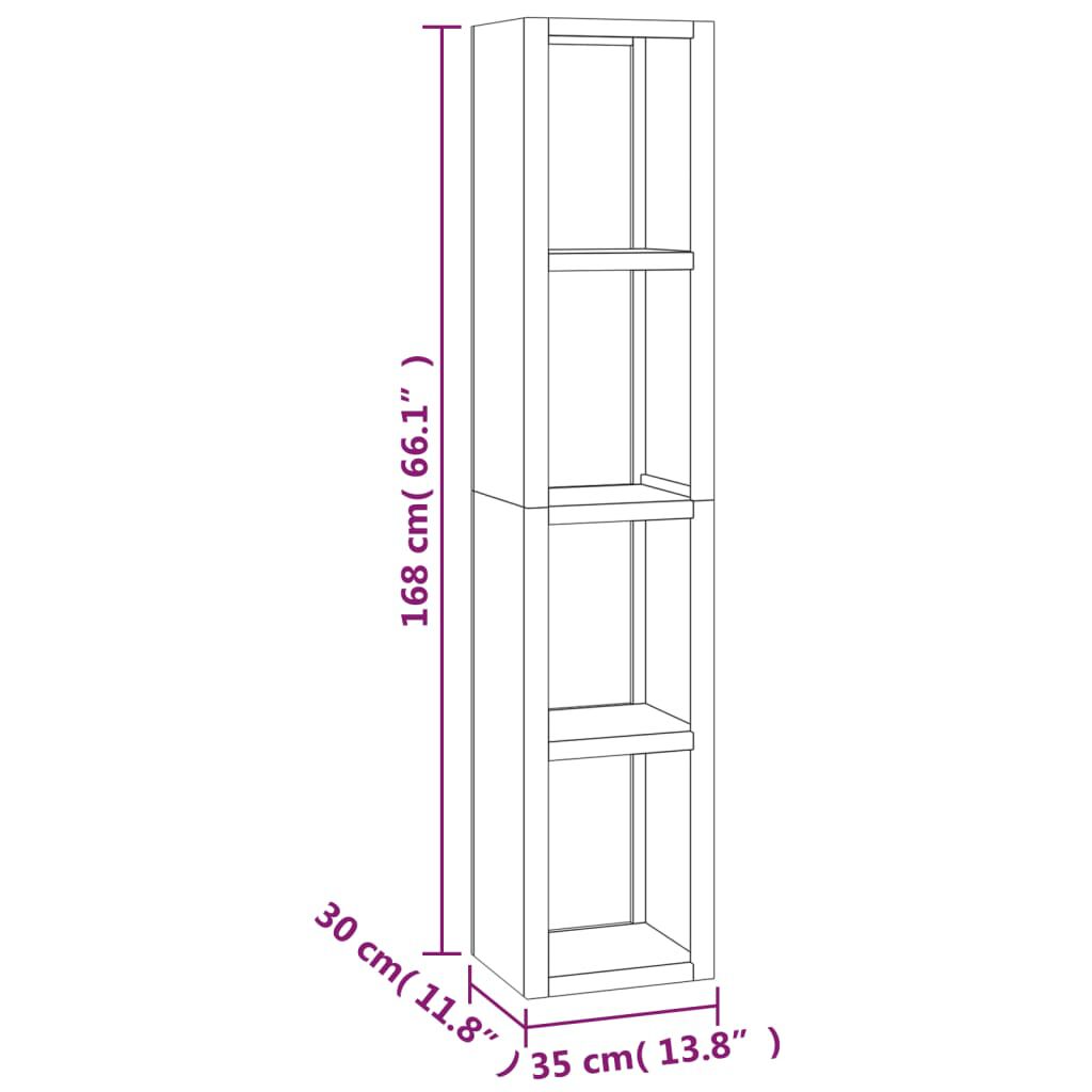 vidaXL Βιβλιοθήκη 35 x 30 x 168 εκ. από Μασίφ Ξύλο Teak