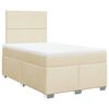 vidaXL Κρεβάτι Boxspring με Στρώμα Κρεμ 120x200 εκ. Υφασμάτινο