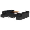 vidaXL Σετ Καναπέ Κήπου με μαξιλάρι 11 pcs Μαύρο 100 x 100 x 71 cm