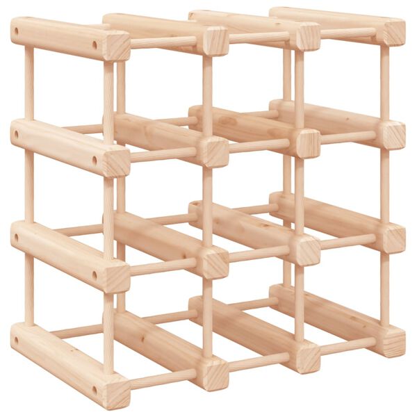 vidaXL Ραφιέρα Κρασιών για 12 Μπουκάλια 36x23x36 εκ. Μασίφ Ξύλο Πεύκου