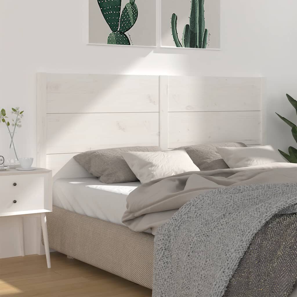 vidaXL Κεφαλάρι Λευκό 206 x 4 x 100 εκ. Μασίφ Ξύλο Πεύκου