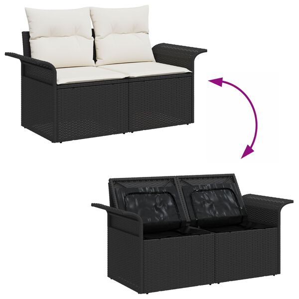 vidaXL Σετ Καναπέ Κήπου 13 pcs Μαύρο και Κρέμα 100 x 100 x 71 cm
