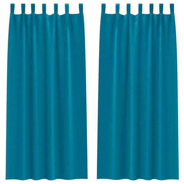 vidaXL Κουρτίνες με κουρτίνες 2 pcs Τιρκουάζ Πολυεστέρας