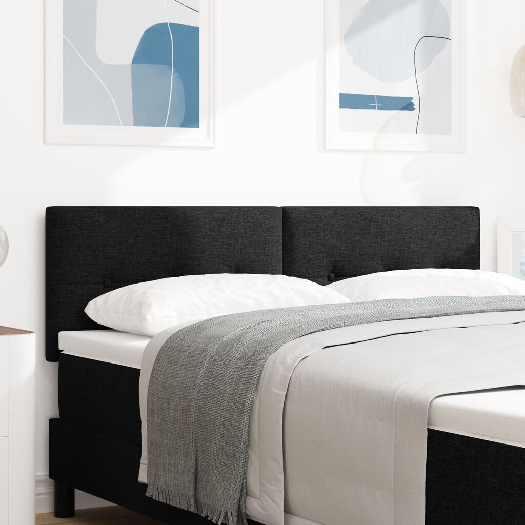 vidaXL Κεφαλάρι με κεφαλάρι Μαύρο 140 cm ύφασμα