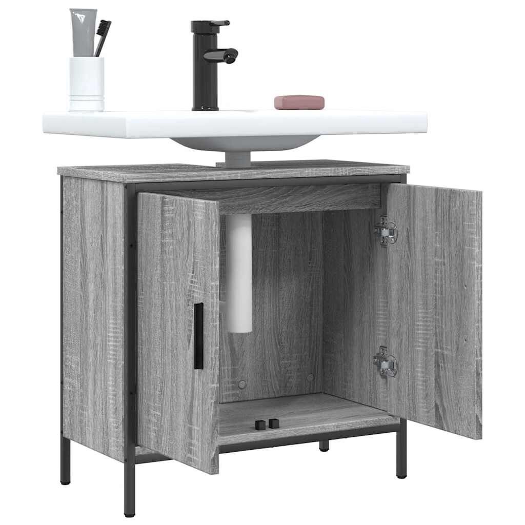 vidaXL Ντουλάπι Νιπτήρα Μπάνιου Γκρι Sonoma 60x30x60 εκ. Επεξ. Ξύλο
