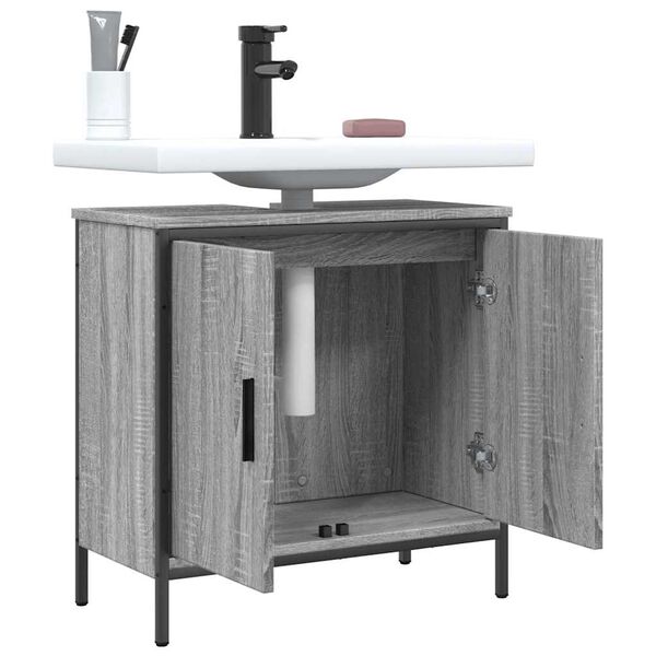 vidaXL Ντουλάπι Νιπτήρα Μπάνιου Γκρι Sonoma 60x30x60 εκ. Επεξ. Ξύλο