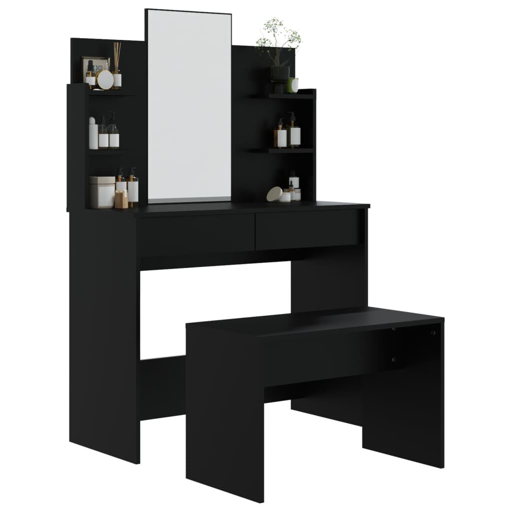 vidaXL Μπουντουάρ Σετ Μαύρο 96 x 40 x 142 εκ.