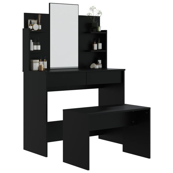 vidaXL Μπουντουάρ Σετ Μαύρο 96 x 40 x 142 εκ.