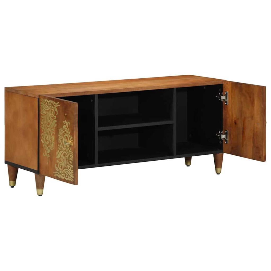 vidaXL Ντουλάπι TV με ράφι Καφέ 105 x 33.5 x 46 εκ. Μασίφ ξύλο μάνγκο