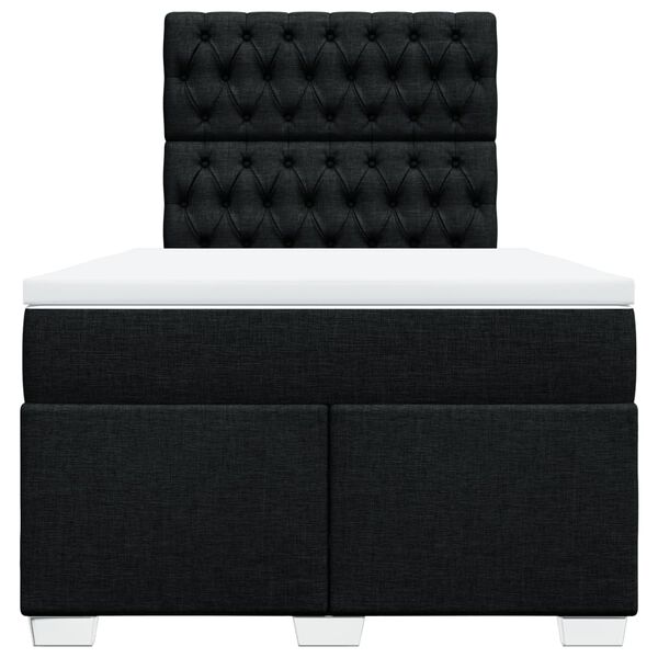 vidaXL Κρεβάτι Boxspring με Στρώμα Μαύρο 120x190 εκ. Υφασμάτινο