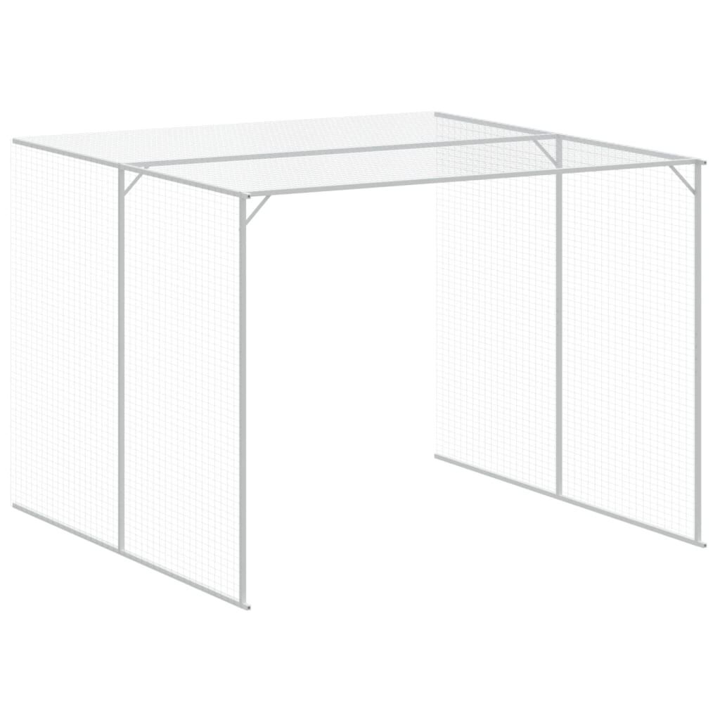 vidaXL Σπιτάκι Σκύλου με Αυλή Ανθρακί 214x1273x181 εκ. Γαλβαν. Χάλυβας