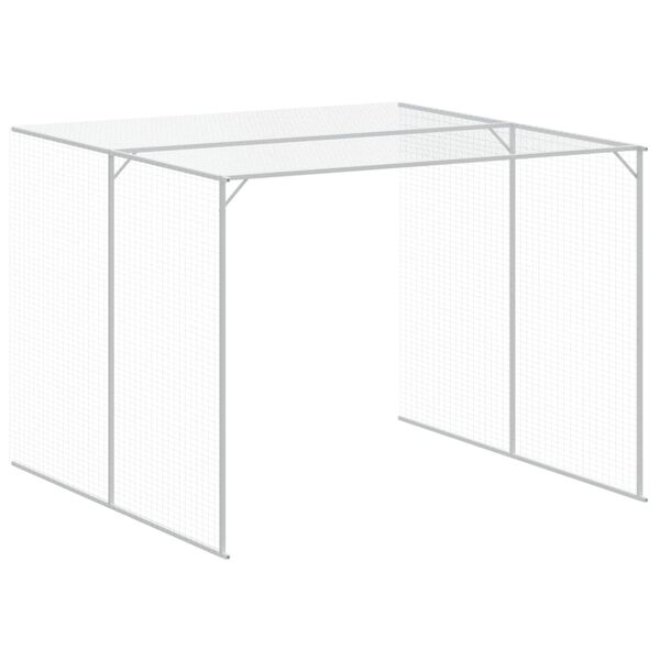 vidaXL Σπιτάκι Σκύλου με Αυλή Ανθρακί 214x1273x181 εκ. Γαλβαν. Χάλυβας