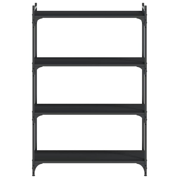 vidaXL Βιβλιοθήκη 4 Επιπέδων Μαύρη 80x30x120 εκ. Επεξεργασμένο Ξύλο