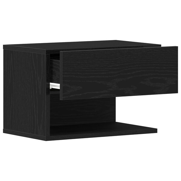 vidaXL Κομοδίνο Μαύρη δρυς 46 x 29.5 x 30 εκ. Επεξεργασμένο ξύλο