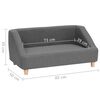 vidaXL Καναπές - Κρεβάτι Σκύλου Γκρι 85 x 50 x 39 εκ. Λινό Ύφασμα