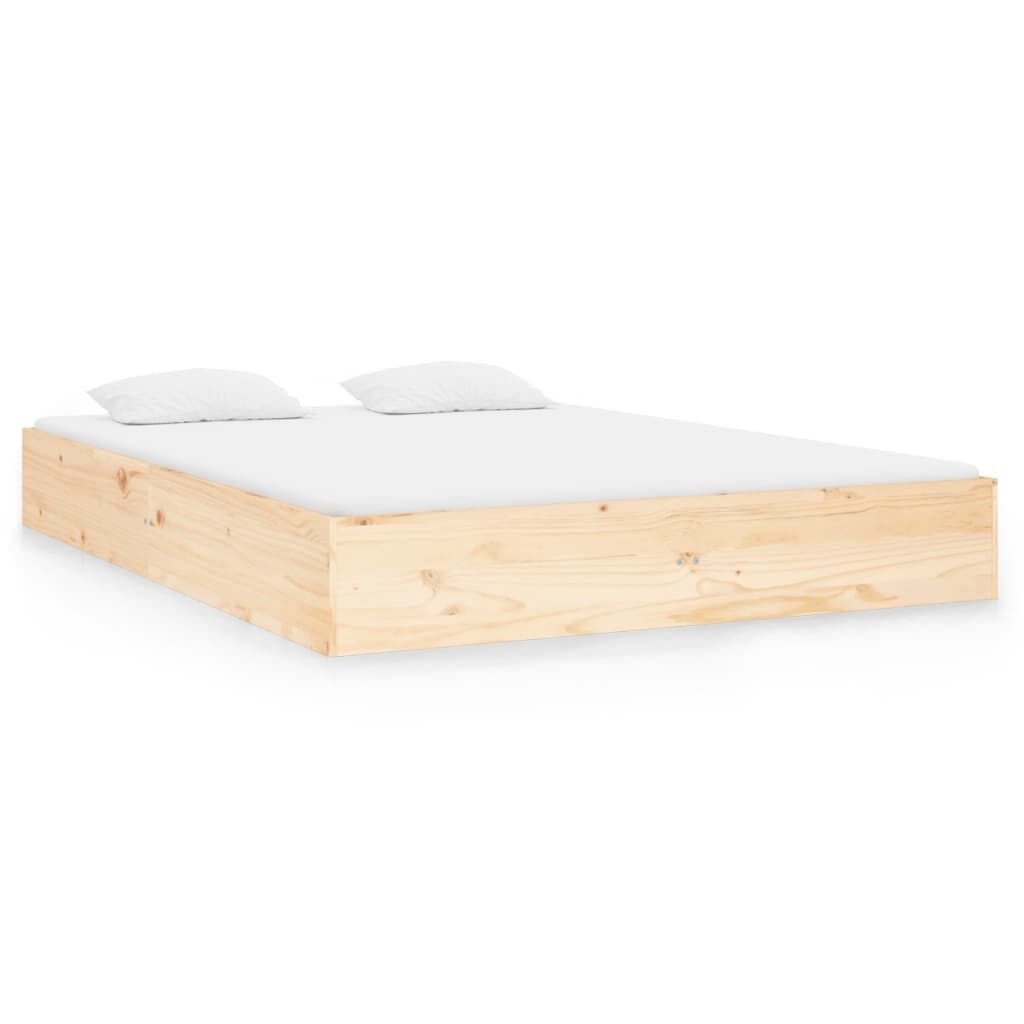 vidaXL Πλαίσιο Κρεβατιού 120 x 190 εκ. από Μασίφ Ξύλο Small Double