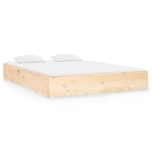 vidaXL Πλαίσιο Κρεβατιού 120 x 190 εκ. από Μασίφ Ξύλο Small Double