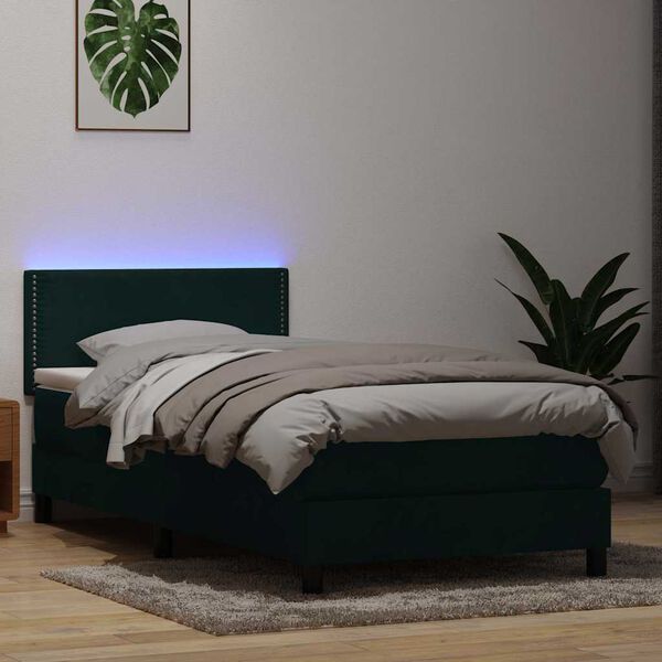 vidaXL &Kappa;&rho;&epsilon;&beta;ά&tau;&iota; Boxspring &mu;&epsilon; &Sigma;&tau;&rho;ώ&mu;&alpha; & LED &sigma;&kappa;&omicron;ύ&rho;&omicron; &pi;&rho;ά&sigma;&iota;&nu;&omicron; 80x220&epsilon;&kappa;. &Beta;&epsilon;&lambda;&omicron;ύ&delta;&iota;&nu;&omicron;