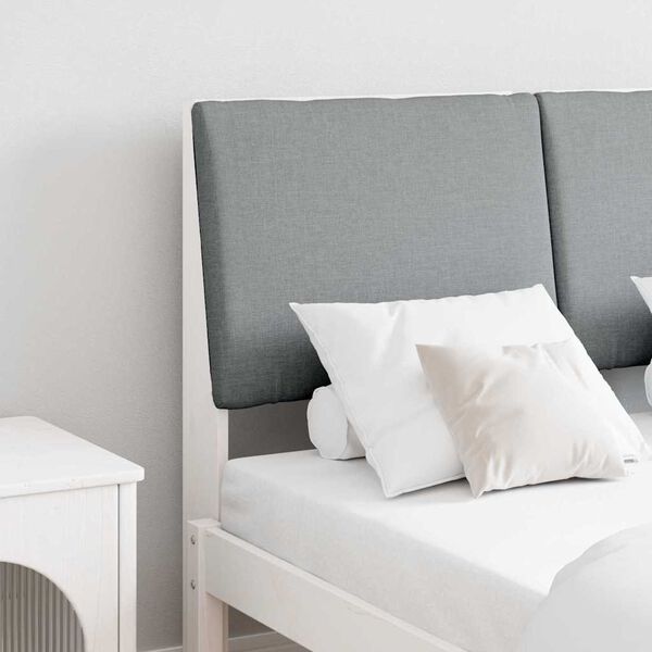vidaXL Ταπετσαρισμένο κεφαλάρι Ανοιχτό γκρι 120 cm