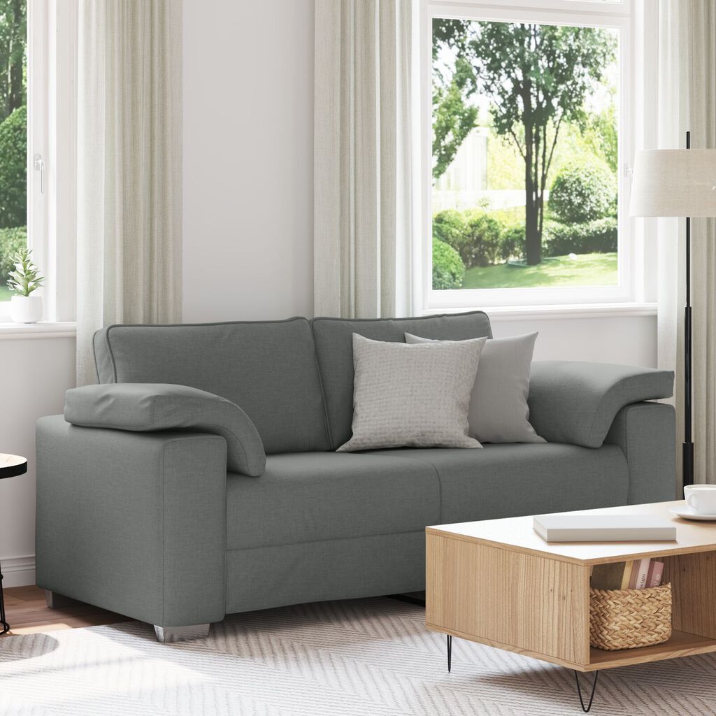 vidaXL Καναπέδες Loveseat Σκούρο Γκρι 140 εκ Υφάσματος