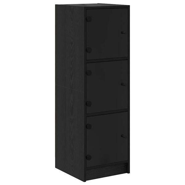 vidaXL Highboard &Mu;&alpha;ύ&rho;&eta; &Omicron;&xi;&upsilon;ά 35 x 37 x 109 &epsilon;&kappa; &Epsilon;&pi;&epsilon;&xi;&epsilon;&rho;&gamma;&alpha;&sigma;&mu;έ&nu;&omicron; &xi;ύ&lambda;&omicron;
