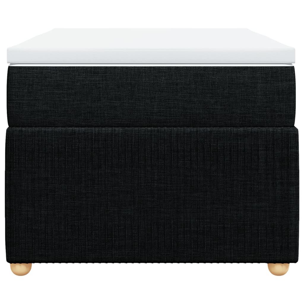 vidaXL Κρεβάτι Boxspring με Στρώμα Μαύρο 90x200 εκ. Υφασμάτινο