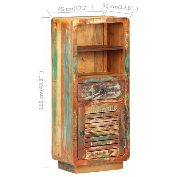 vidaXL Ντουλάπι με Συρτάρι/Ράφια 45x32x110 εκ. Μασίφ Ανακυκλωμένο Ξύλο