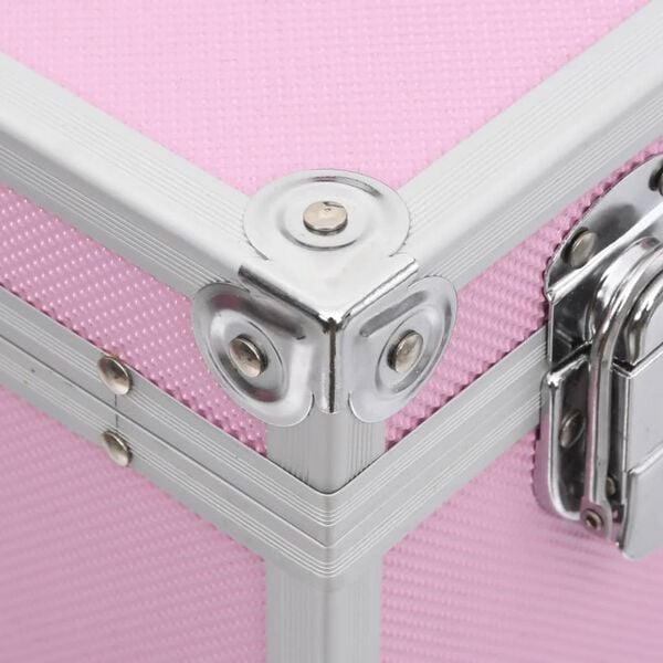 vidaXL Βαλίτσα Μακιγιάζ Ροζ 37 x 24 x 40 εκ. από Αλουμίνιο