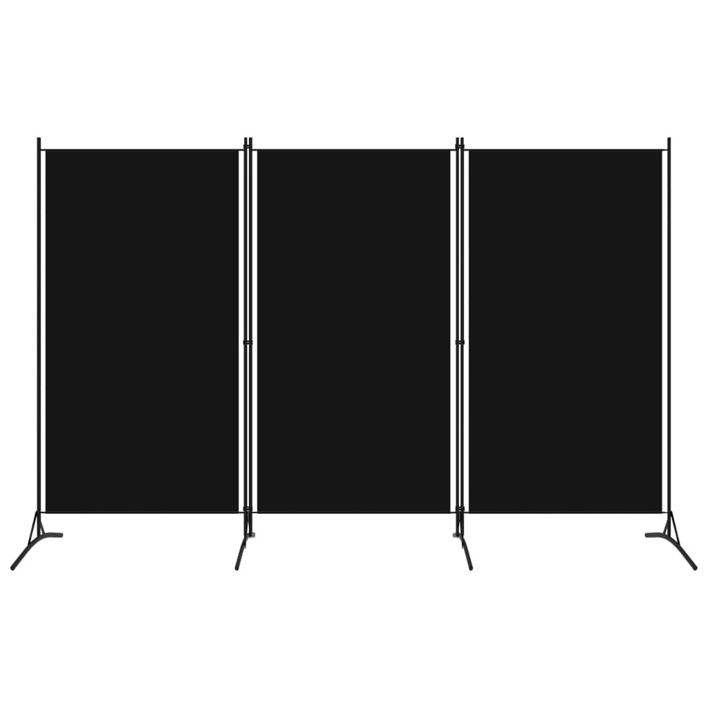 vidaXL Διαχωριστικό Δωματίου με 3 Πάνελ Μαύρο 260 x 180 εκ.