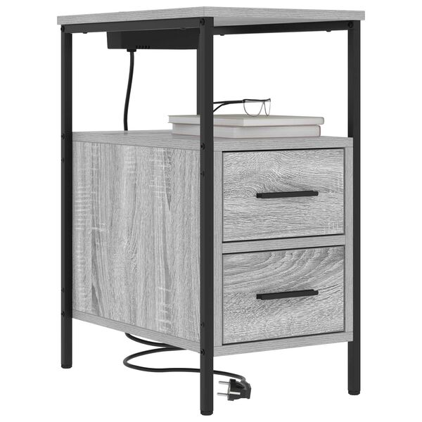 vidaXL Κομοδίνο Γκρι sonoma 30 x 48 x 61 εκ Επεξεργασμένο ξύλο