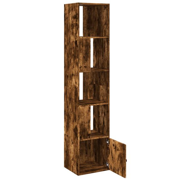 vidaXL Βιβλιοθήκη Καπνιστή Δρυς 40x36x189 εκ. από Επεξεργασμένο Ξύλο