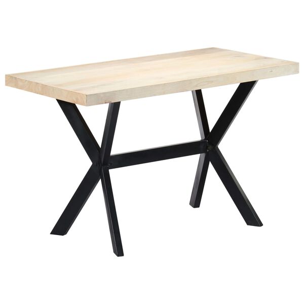 vidaXL Τραπεζαρία Λευκή 120 x 60 x 75 εκ. από Μασίφ Ξύλο Μάνγκο