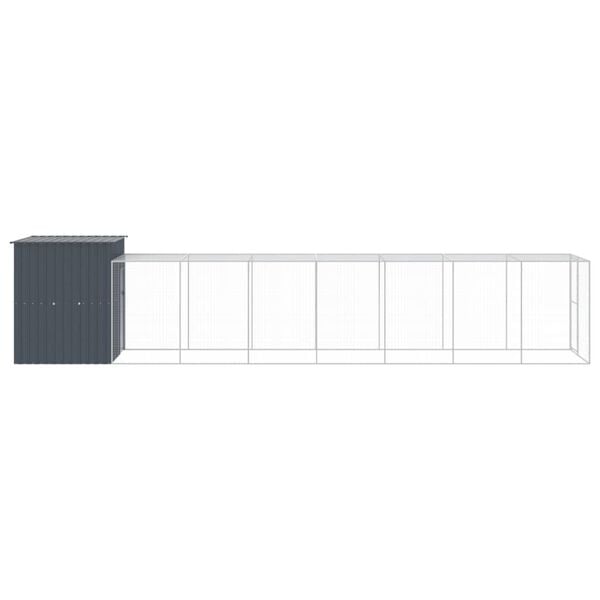 vidaXL Κοτέτσι με Περίβολο Ανθρακί 165x863x181 εκ. Γαλβαν. Χάλυβας