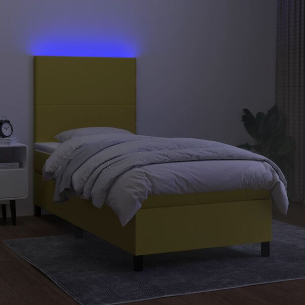 vidaXL &Kappa;&rho;&epsilon;&beta;ά&tau;&iota; Boxspring &mu;&epsilon; &Sigma;&tau;&rho;ώ&mu;&alpha; & LED &Pi;&rho;ά&sigma;&iota;&nu;&omicron; 90x200 &epsilon;&kappa;. &Upsilon;&phi;&alpha;&sigma;&mu;ά&tau;&iota;&nu;&omicron;
