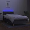 vidaXL &Kappa;&rho;&epsilon;&beta;ά&tau;&iota; Boxspring &mu;&epsilon; &Sigma;&tau;&rho;ώ&mu;&alpha; & LED &Sigma;&kappa;.&Gamma;&kappa;&rho;&iota; 90x200 &epsilon;&kappa;. &Upsilon;&phi;&alpha;&sigma;&mu;ά&tau;&iota;&nu;&omicron;