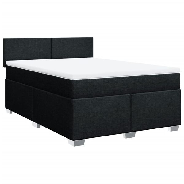 vidaXL &Kappa;&rho;&epsilon;&beta;ά&tau;&iota; Boxspring &mu;&epsilon; &Sigma;&tau;&rho;ώ&mu;&alpha; &Mu;&alpha;ύ&rho;&omicron; 140x190 &epsilon;&kappa;. &Upsilon;&phi;&alpha;&sigma;&mu;ά&tau;&iota;&nu;&omicron;