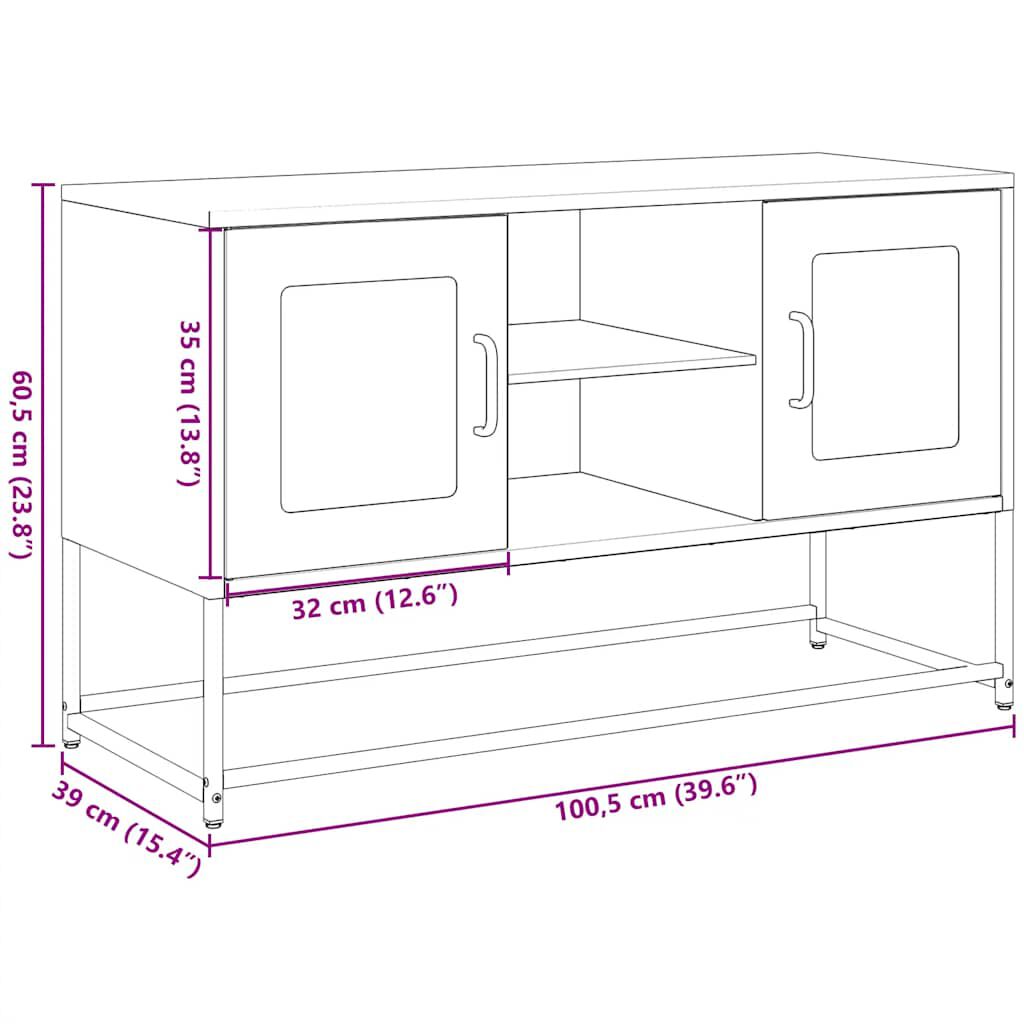 vidaXL Έπιπλο Τηλεόρασης Ροζ 100,5x39x60,5 εκ. από Ατσάλι