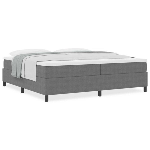 vidaXL Κρεβάτι Box Spring με Στρώμα σε Ανοιχτό Γκρι, 200 x 200 cm, Ύφασμα Κορδούρας