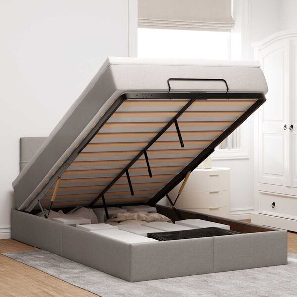 vidaXL &Omicron;&theta;&omega;&mu;&alpha;&nu;&iota;&kappa;ό &kappa;&rho;&epsilon;&beta;ά&tau;&iota; &mu;&epsilon; &sigma;&tau;&rho;ώ&mu;&alpha; & LEDs Taupe 120x200cm ύ&phi;&alpha;&sigma;&mu;&alpha;