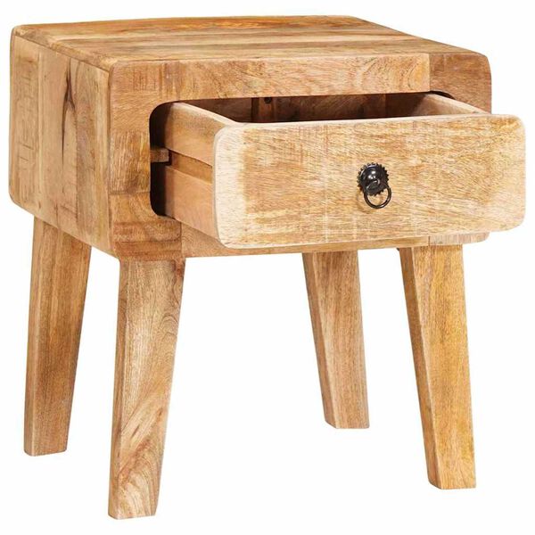 vidaXL Τραπέζια άκρης με πόρτα Καφέ 40 x 32 x 46 εκ Μασίφ ξύλο μάνγκο