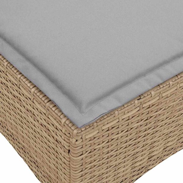 vidaXL Σκαμπό κήπου με μαξιλάρια 2 τεμάχια Μπεζ 55x55x36 cm