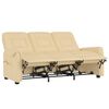 vidaXL Πολυθρόνα Μασάζ Τριθέσια Ανακλινόμενη Κρεμ από Ύφασμα Μικροϊνών