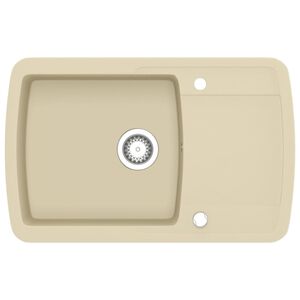 vidaXL Νεροχύτης με Μονή Γούρνα Μπεζ Γρανιτένιος