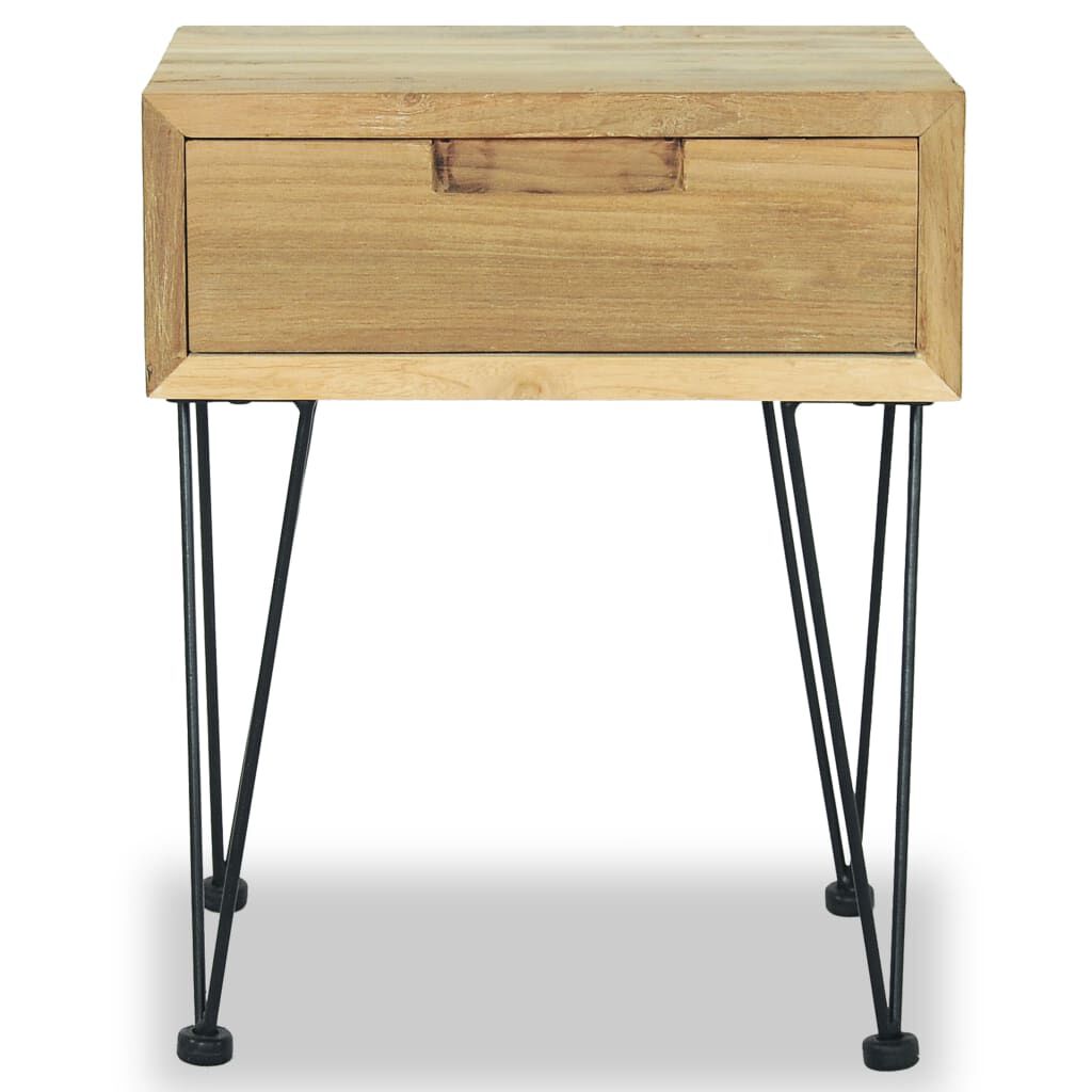 vidaXL Κομοδίνα 2 τεμ. 40 x 30 x 50 εκ. από Μασίφ Ξύλο Teak