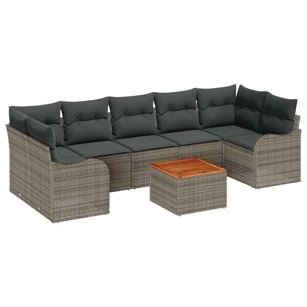 vidaXL Σετ Καναπέ Κήπου 8 pcs Γκρι