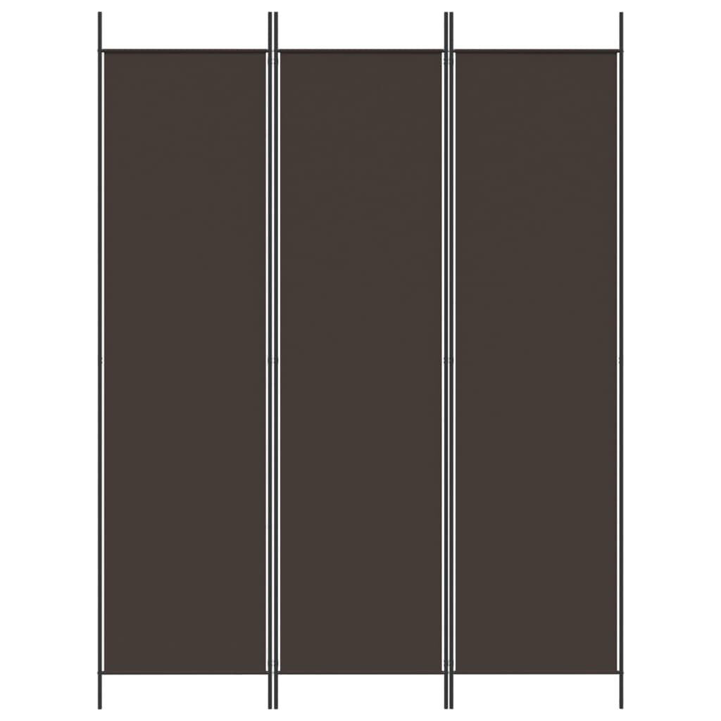vidaXL Διαχωριστικό Δωματίου με 3 Πάνελ Καφέ 150x200 εκ. από Ύφασμα