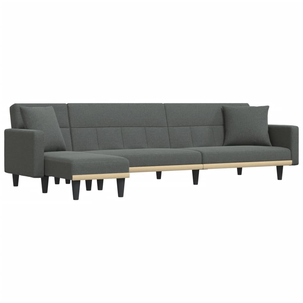 vidaXL Καναπές Κρεβάτι Γωνιακός Σκ. Γκρι 275x140x70 εκ. Υφασμάτινος