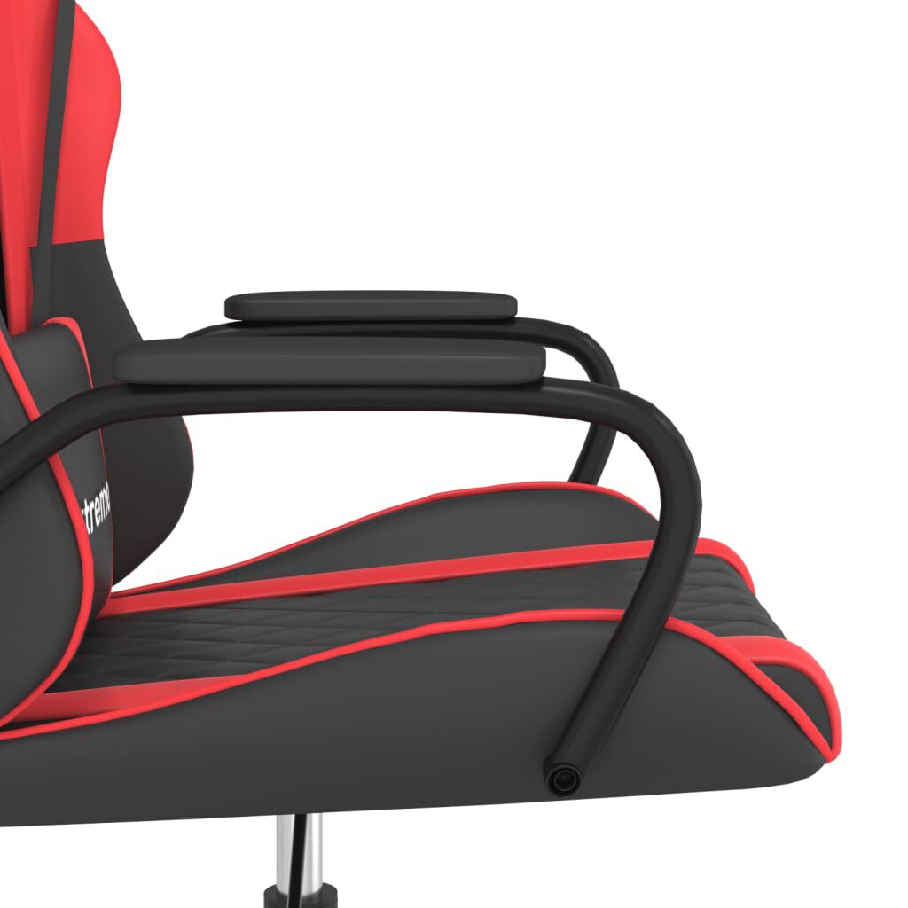vidaXL Καρέκλα Gaming Μασάζ Μαύρο/Κόκκινο από Συνθετικό Δέρμα