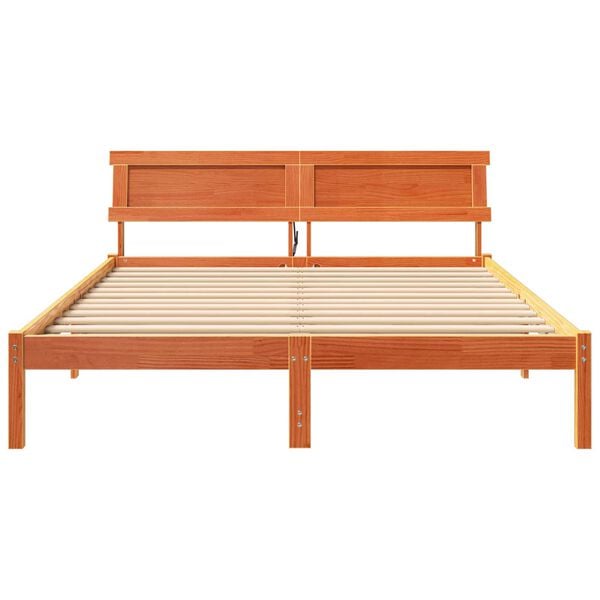 vidaXL Σκελετός Κρεβατιού Καφέ κεριού 160 x 200 cm Ξύλο πεύκου