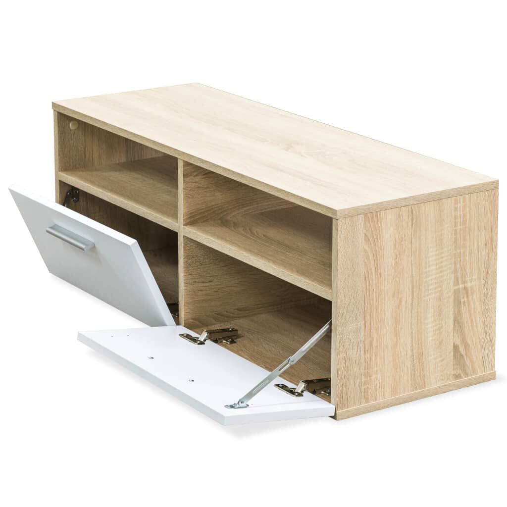 vidaXL Έπιπλα Τηλεόρασης 2 τεμ. Δρυς / Λευκό 95x35x36 εκ. Επεξ. Ξύλο